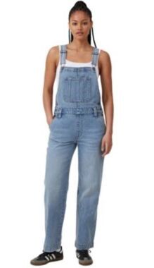 Cotton On medium wash denim overalls - 12